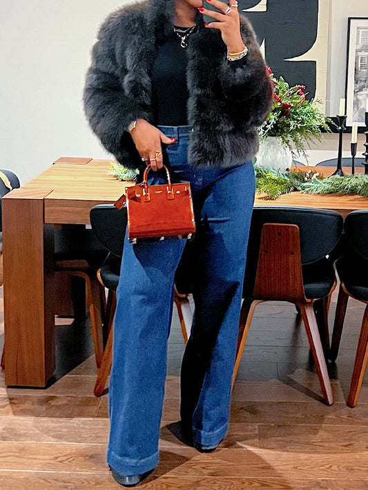 Faux Fox Fur Stitching Coat(✔️Free Shipping)