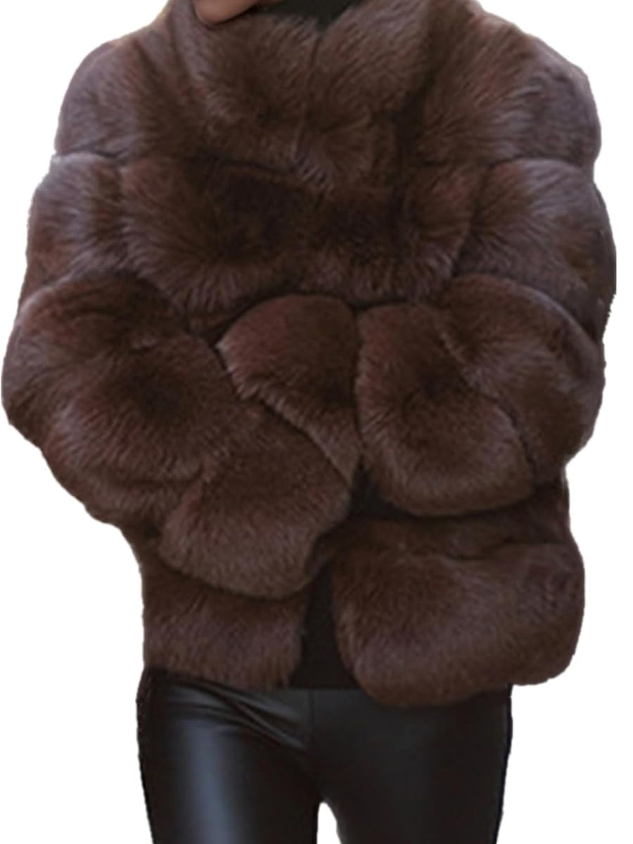 Faux Fox Fur Stitching Coat(✔️Free Shipping)