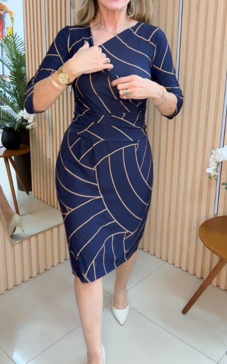 Elegant Printed Work Dress