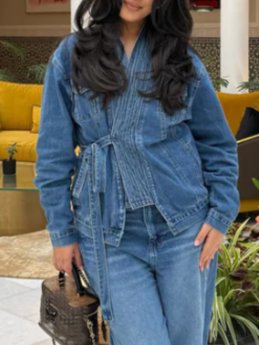 Denim Lace-up Jacket