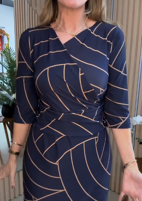 Elegant Printed Work Dress