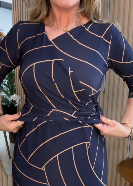 Elegant Printed Work Dress