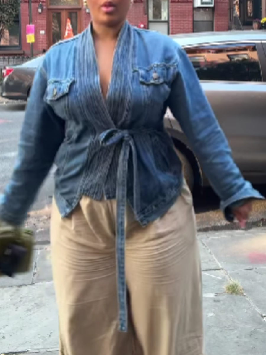 Denim Lace-up Jacket