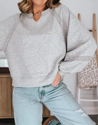 Comfy Lace Sweatshirt